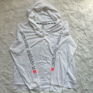 NWOT Vs Pink Lightweight Lace-Up Hoodie